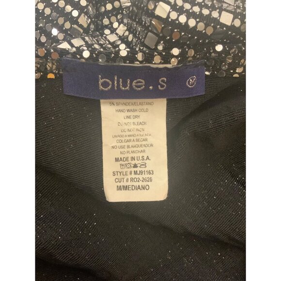 Black & Silver Sequin Long Sleeve Deep V-Neck Romper Womens med - Picture 7 of 10